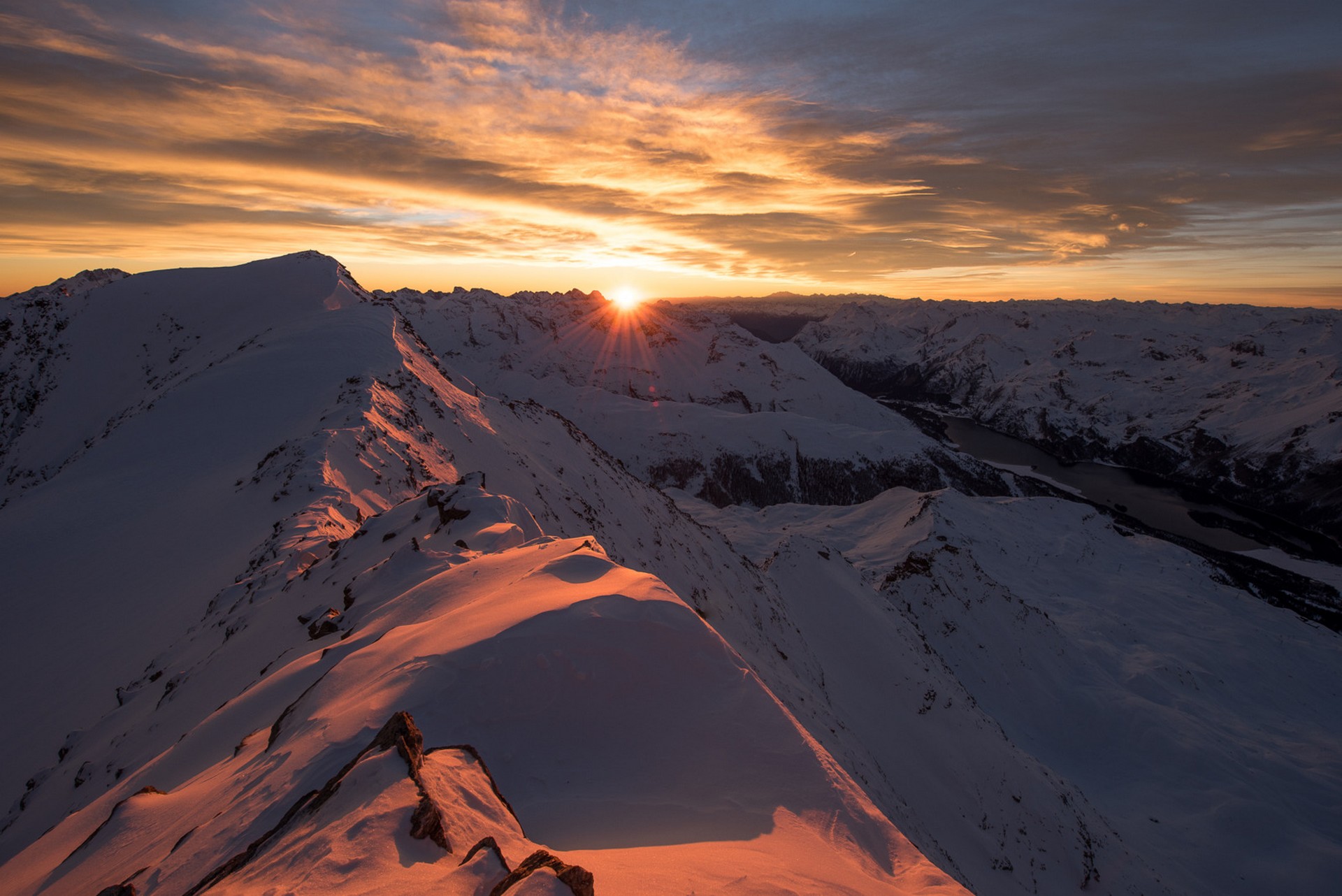 Homepage Winter 4 Alpen Sonnenuntergang
